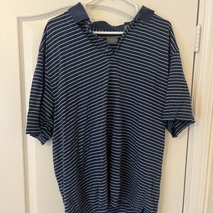 IZOD Men's Polo Shirt in Navy and White Stripes
